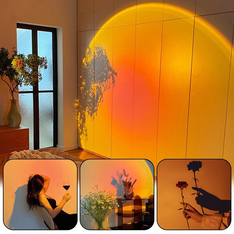 Sunset Lamp Multi Color - Remote Controlled LED Night Light for Room Decoration & Photography