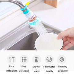 Adjustable Rotating Faucet Anti-splash Water-saving Valve Filter Tap Kitchen Device Head Swivel Spout