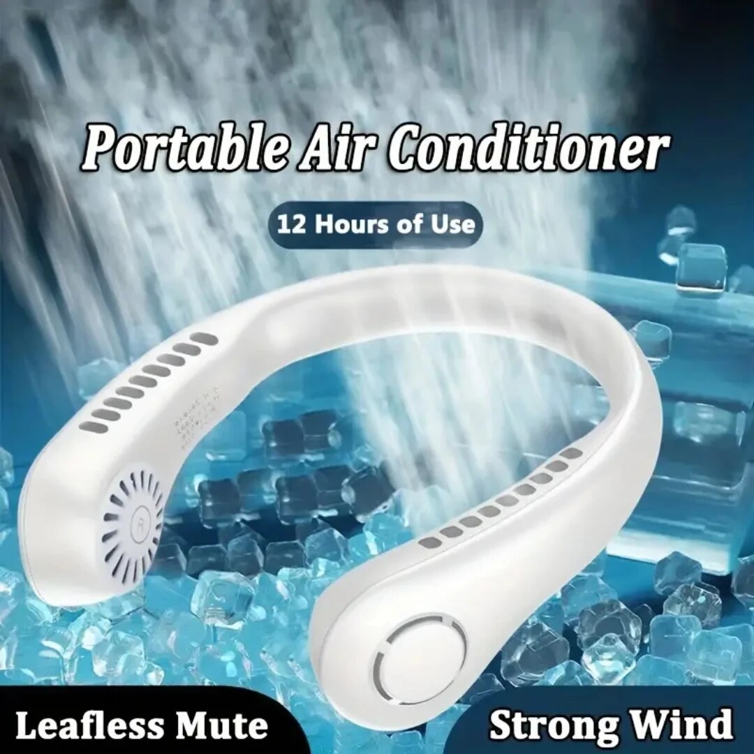 Mini Rechargeable Neck Portable Air Cooler & Purifier - Bladeless Personal Fan For Outdoor Sports - Hands-Free Cooling Solution