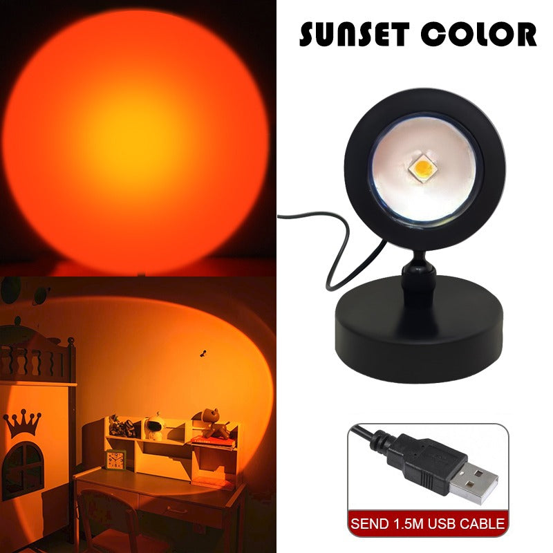 Sunset Lamp Multi Color - Remote Controlled LED Night Light for Room Decoration & Photography